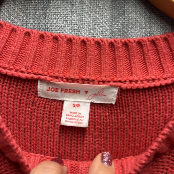 Joe Fresh & Gillian Harris Red Cable Knit Sweater size small - Picture 4 of 7